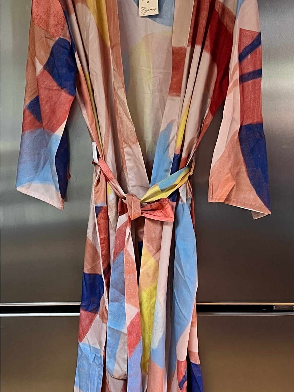 Geometric Print Wrap Robe/Pyjamas in Multicolor